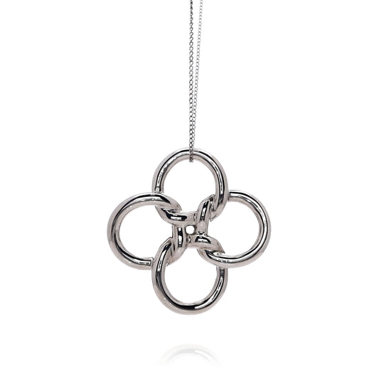 Estate Tiffany & Co Sterling Silver Elsa Peretti Quadrifoglio Design Pendant *No Chain*