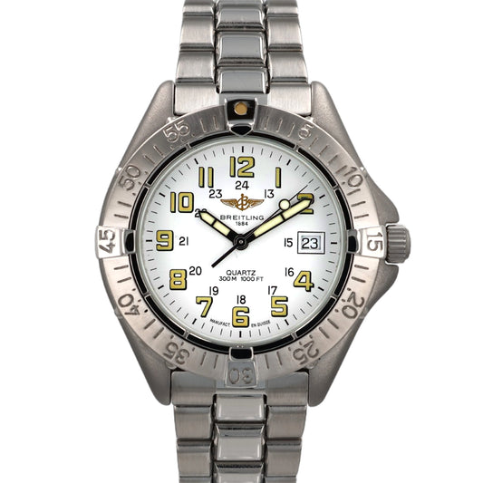 Estate Breitling Stainless Steel Gent's Quartz Colt White Aviation Numeral Dial A5703531