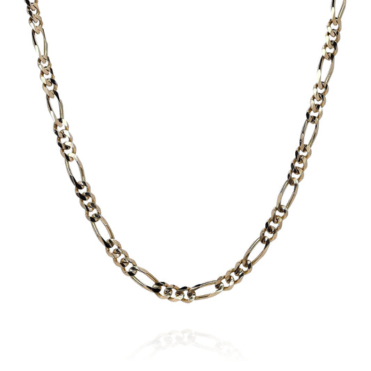 Estate 14k Yellow Gold 16" Polished 4.4mm Figaro Link Chain Necklace
