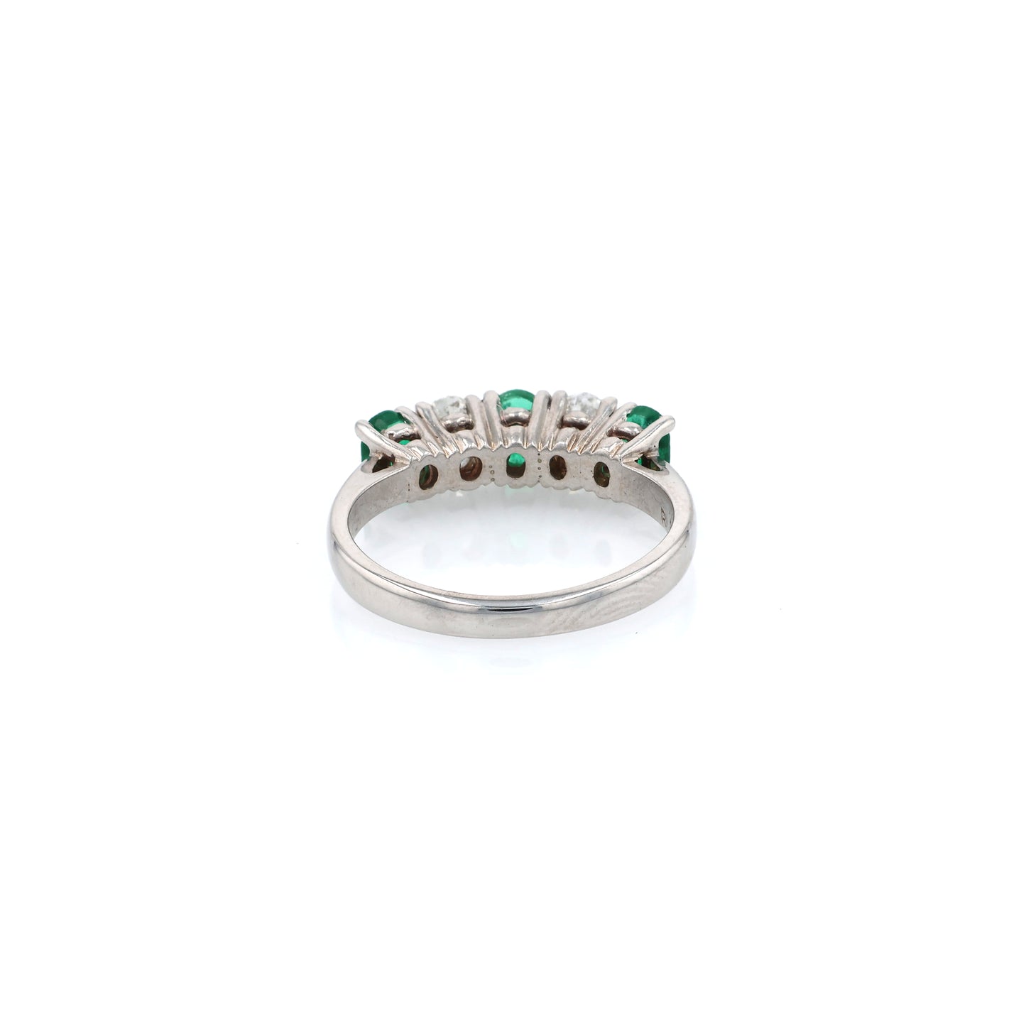 Estate 14 Karat White Gold Emerald and Diamond Ring