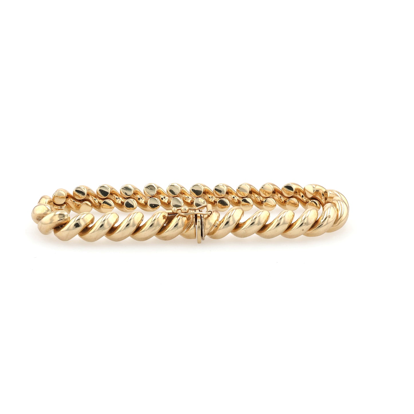 Estate 14 Karat Yellow Gold Polished San Marco Link Bracelet