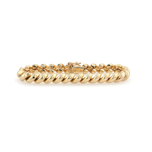 Estate 14 Karat Yellow Gold Polished San Marco Link Bracelet