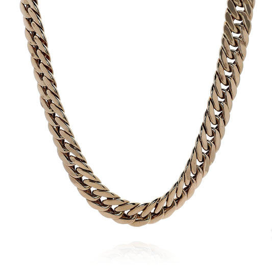 Estate 14k Yellow Gold 18" Polished 14mm Curb Link Chain Necklace
