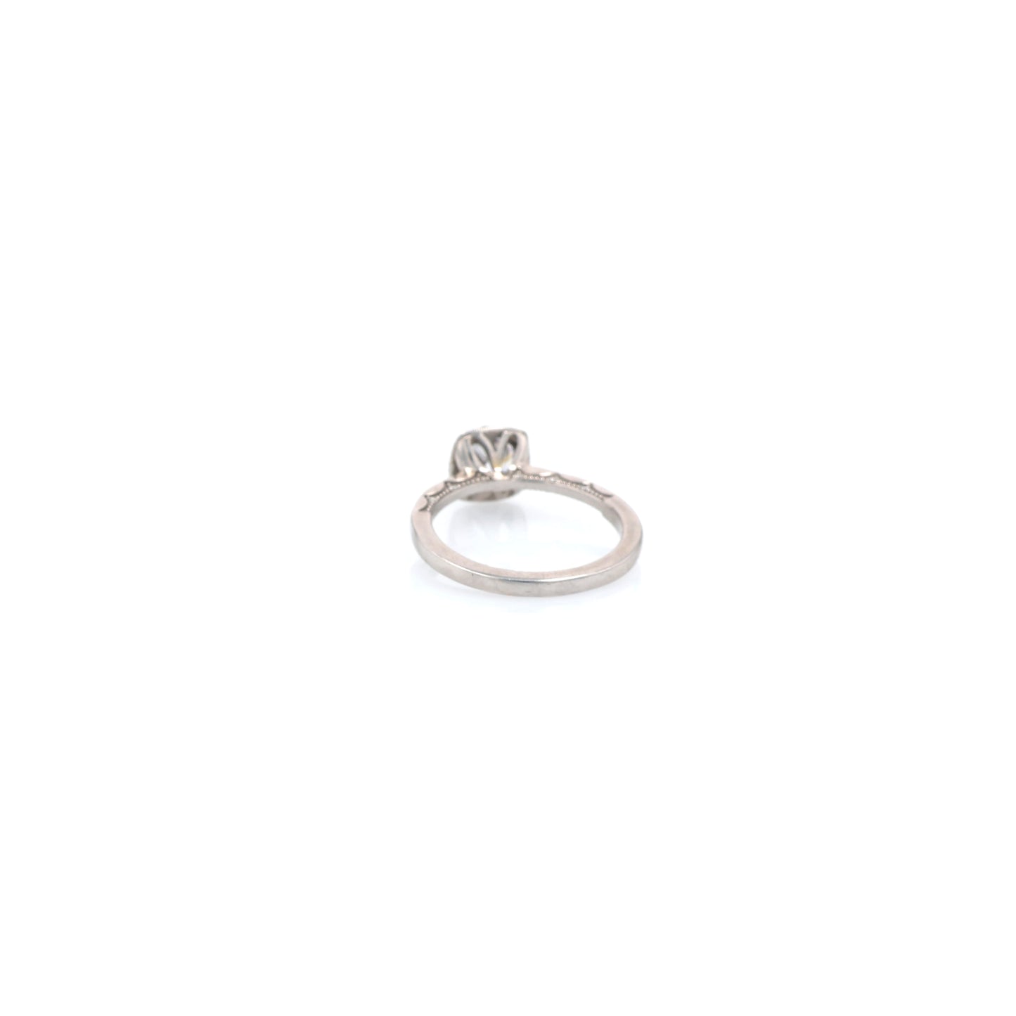 Estate Tacori 14 Karat White Gold Diamond and CZ Ring