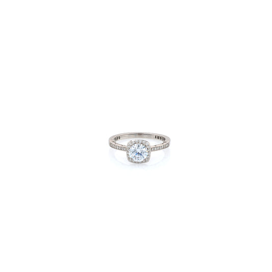 Estate Tacori 14 Karat White Gold Diamond and CZ Ring