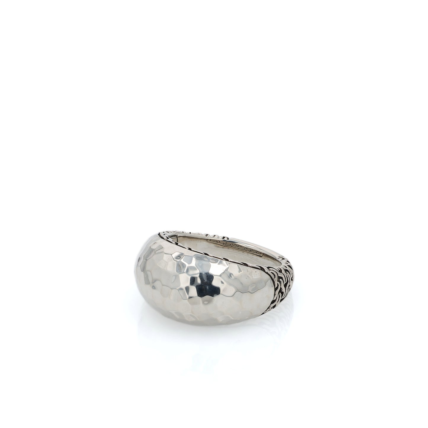 Estate John Hardy Sterling Silver Domed Hammered Top Ring