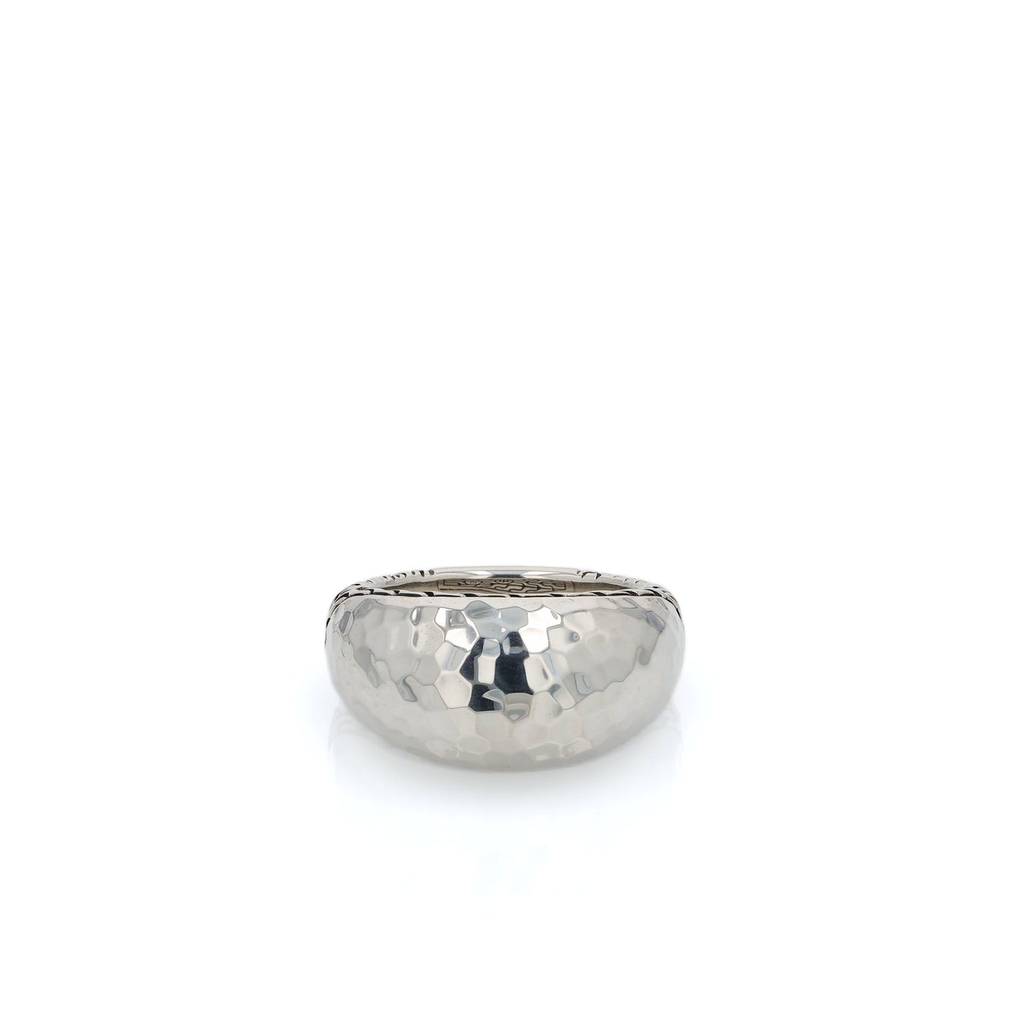 Estate John Hardy Sterling Silver Domed Hammered Top Ring