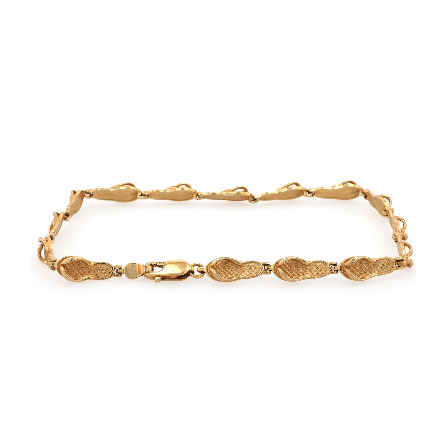 Estate 14 Karat Yellow Gold Flip Flop Link Bracelet