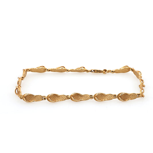 Estate 14 Karat Yellow Gold Flip Flop Link Bracelet