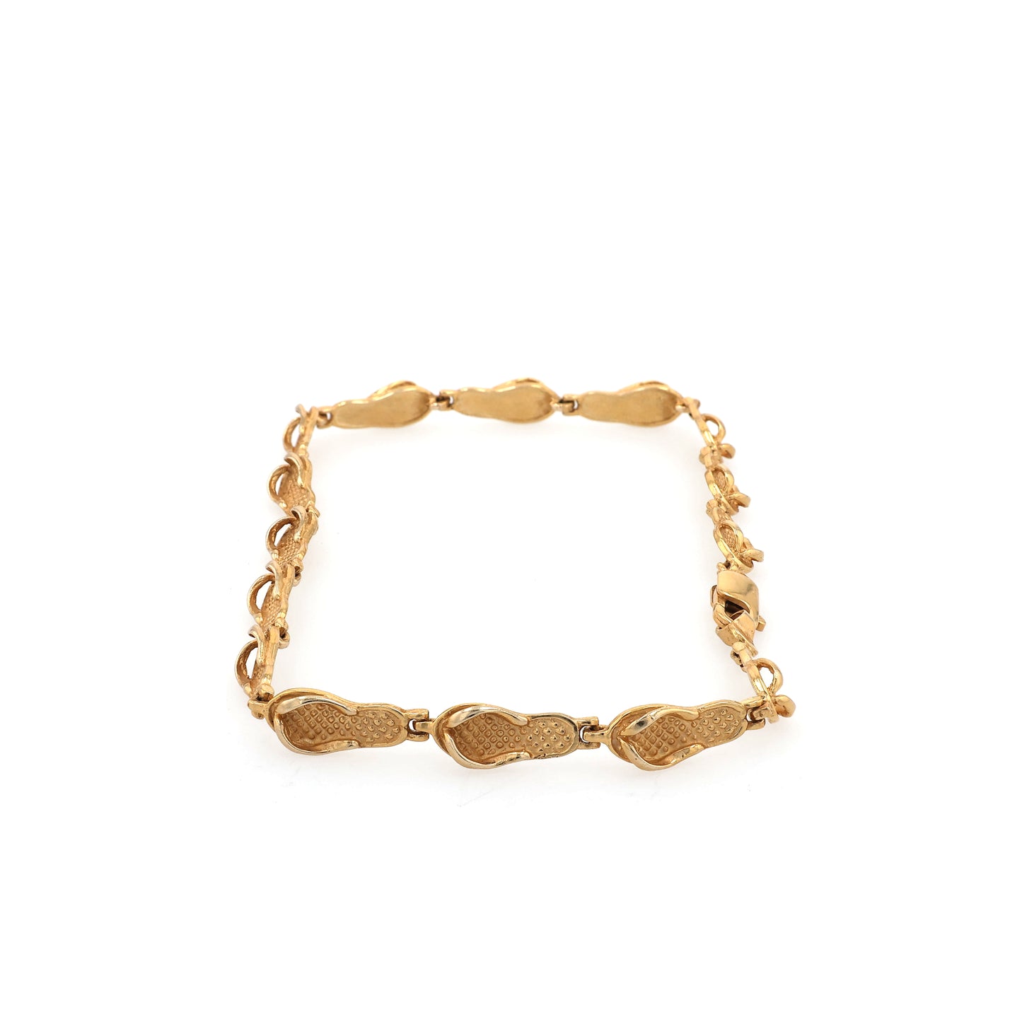 Estate 14 Karat Yellow Gold Flip Flop Link Bracelet