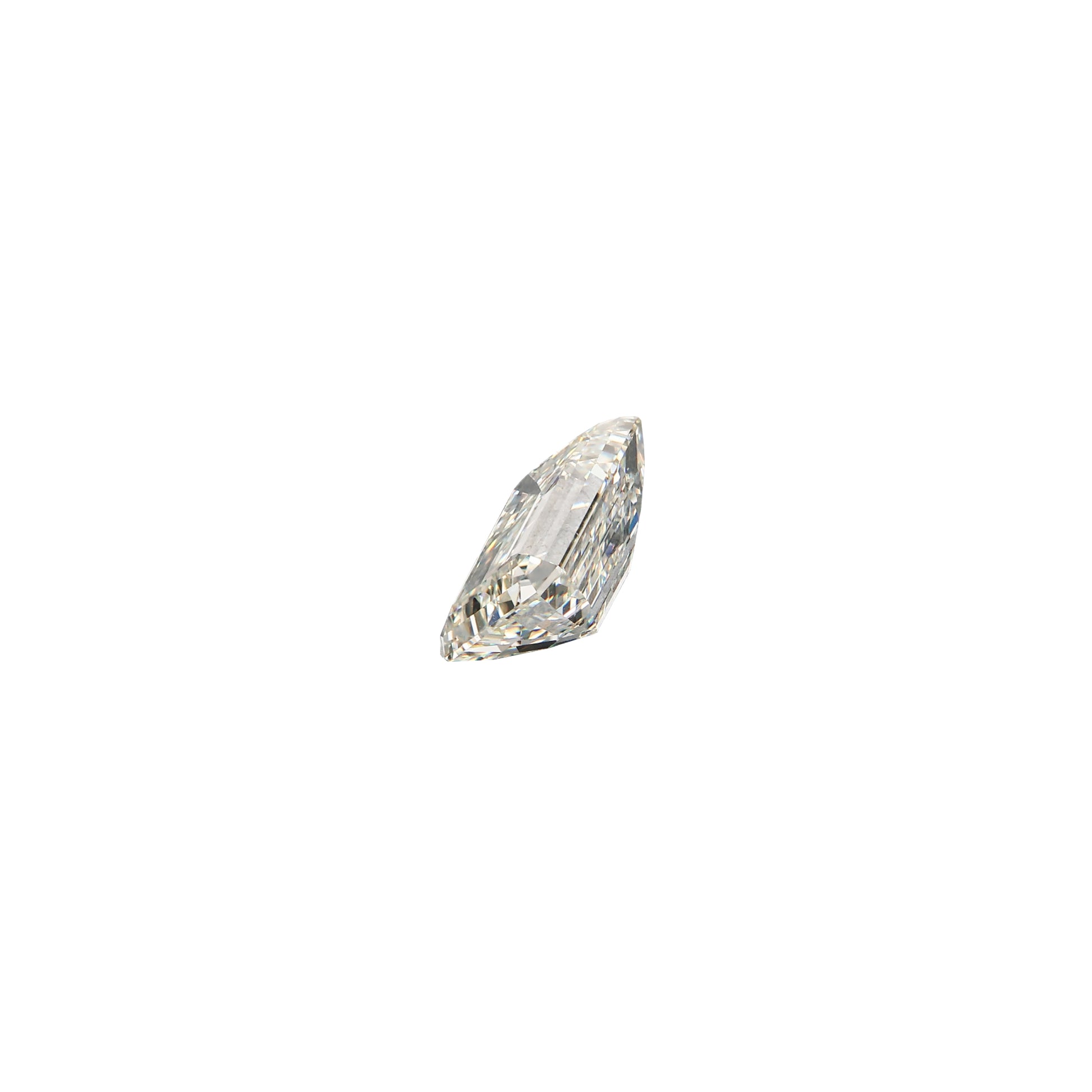 Emerald cut 2.45 carat GIA certified diamond graded JVS2 on a white background