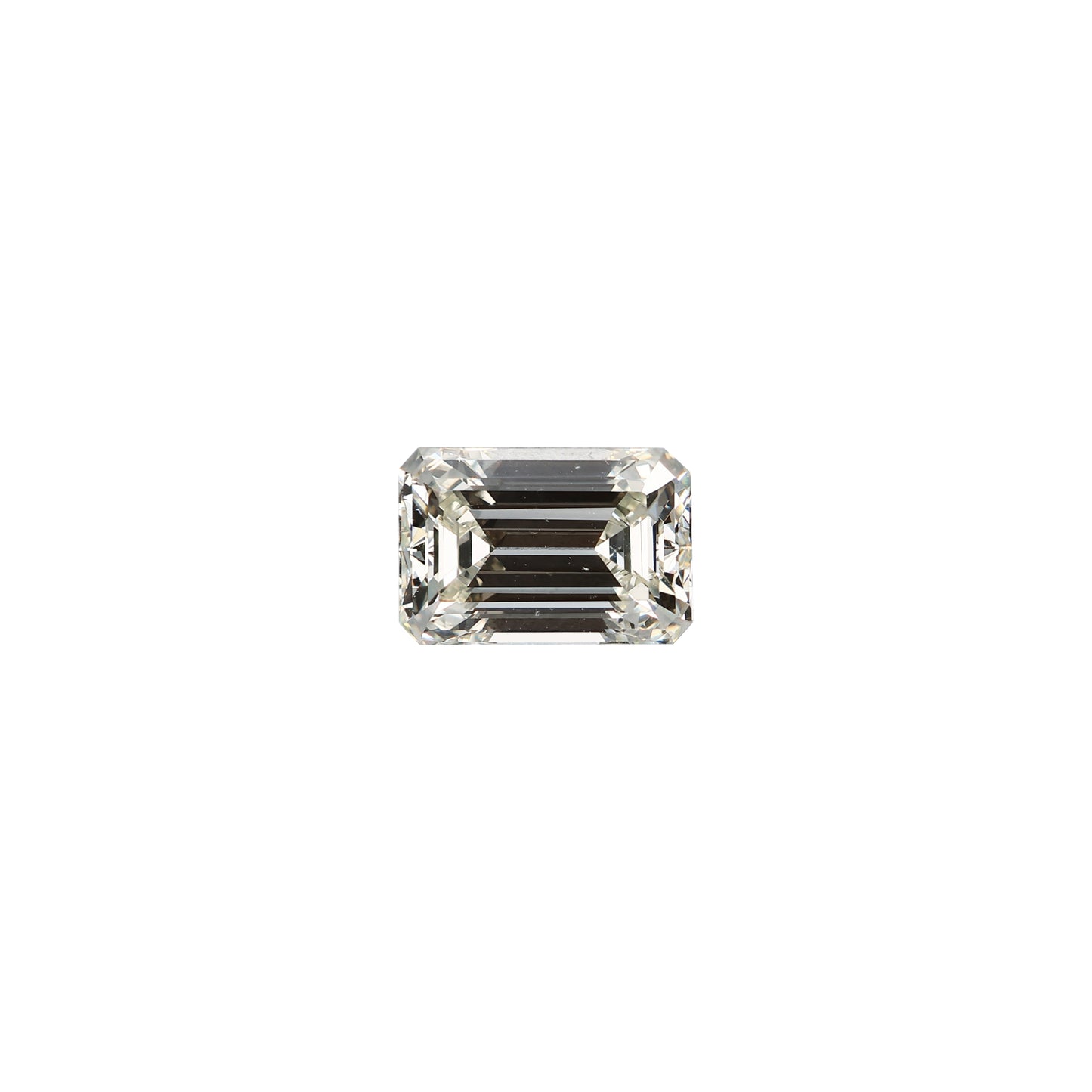 Emerald cut 2.45 carat GIA certified diamond graded JVS2 on a white background