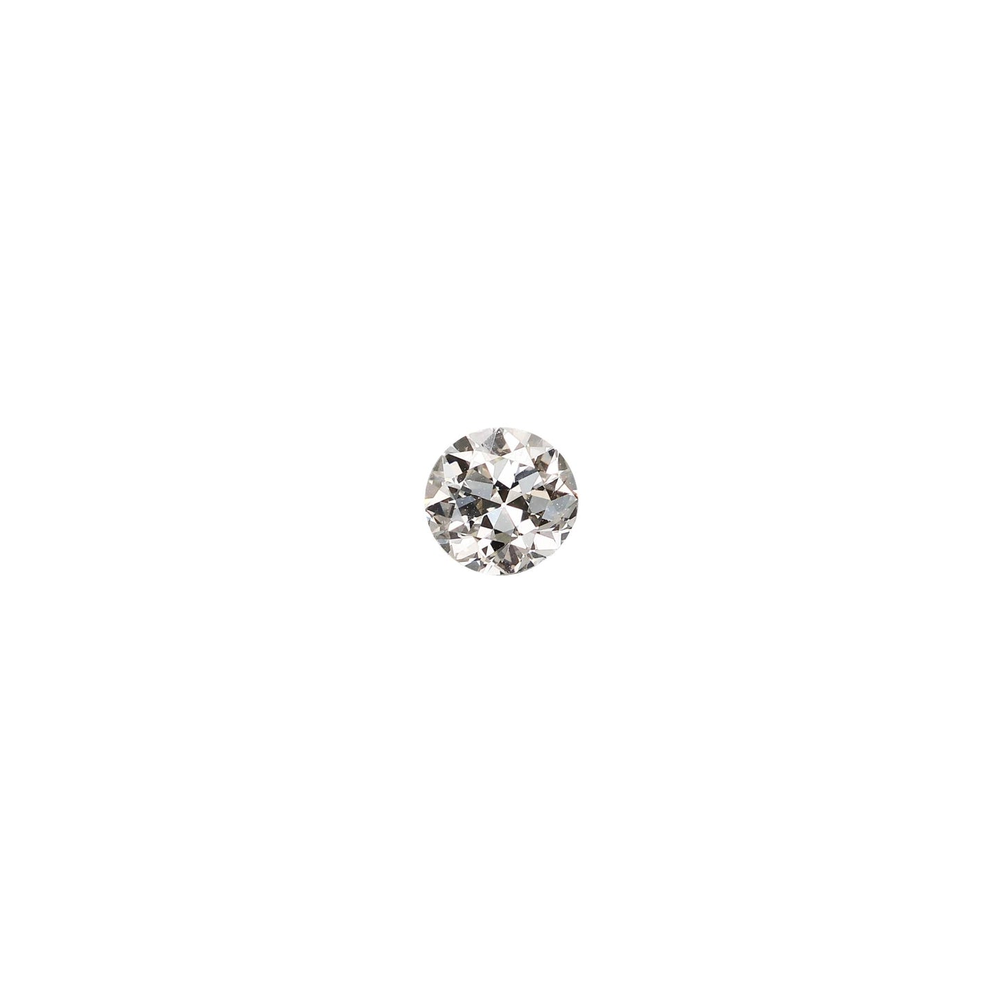 Old european .54 carat diamond graded IVS2 on a white background
