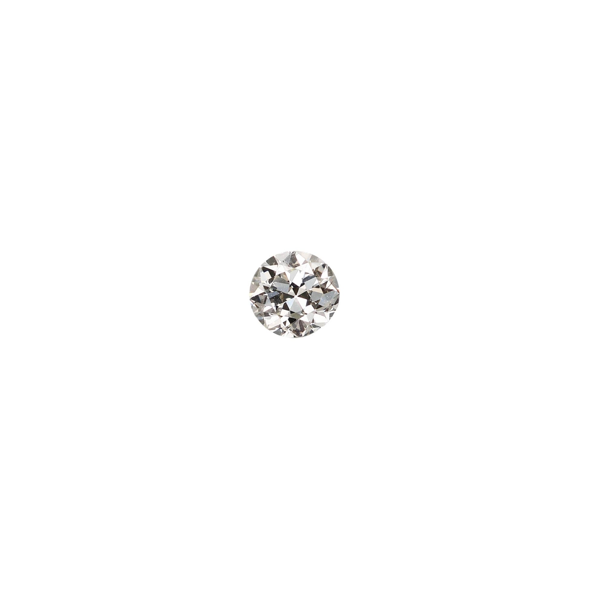 Old european .54 carat diamond graded IVS2 on a white background