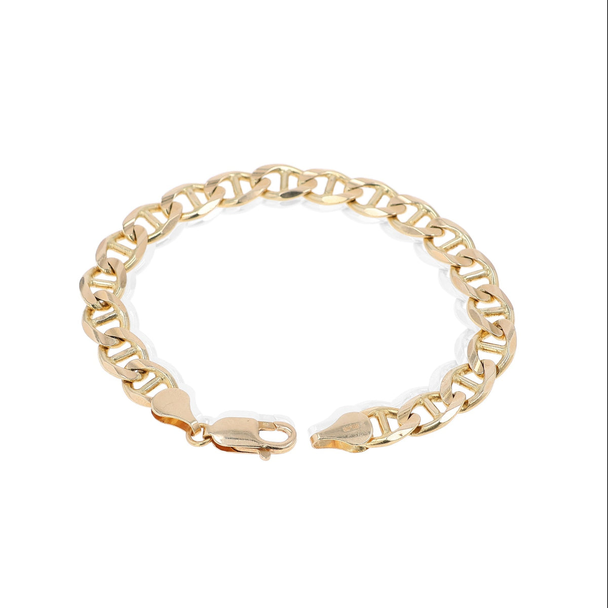 Estate 14k Yellow Gold 8" Polished Mariner Link Chain Bracelet