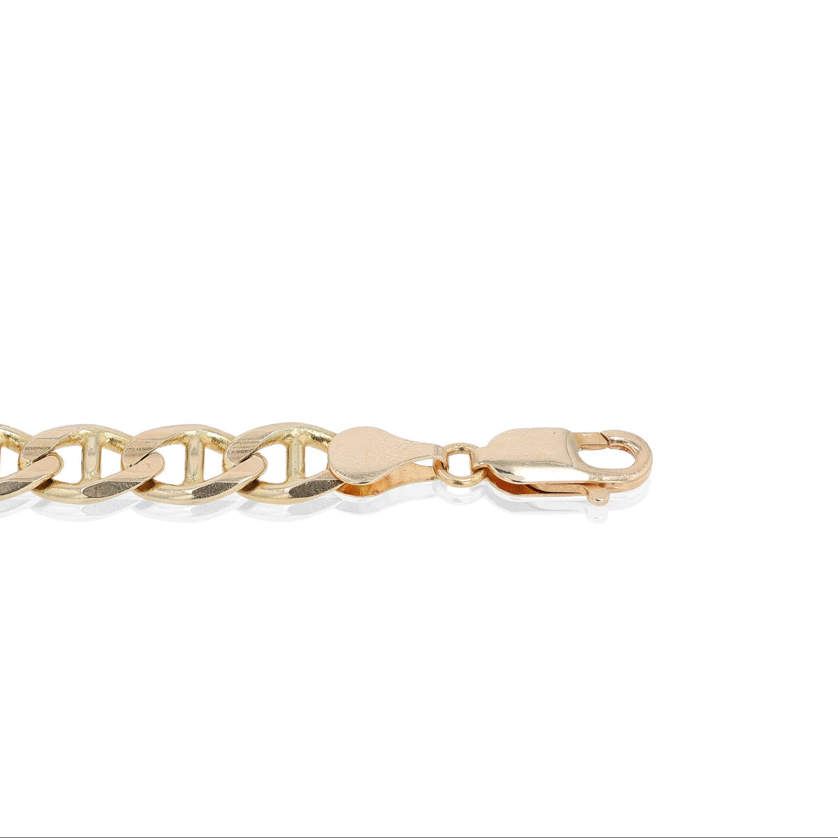 Estate 14k Yellow Gold 8" Polished Mariner Link Chain Bracelet