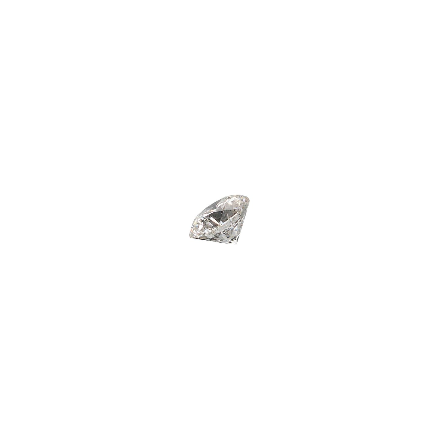 Round .63 carat GIA certified diamond graded GSI2 on a white background