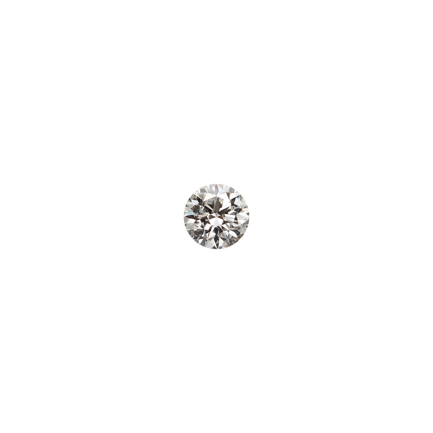 Round .63 carat GIA certified diamond graded GSI2 on a white background