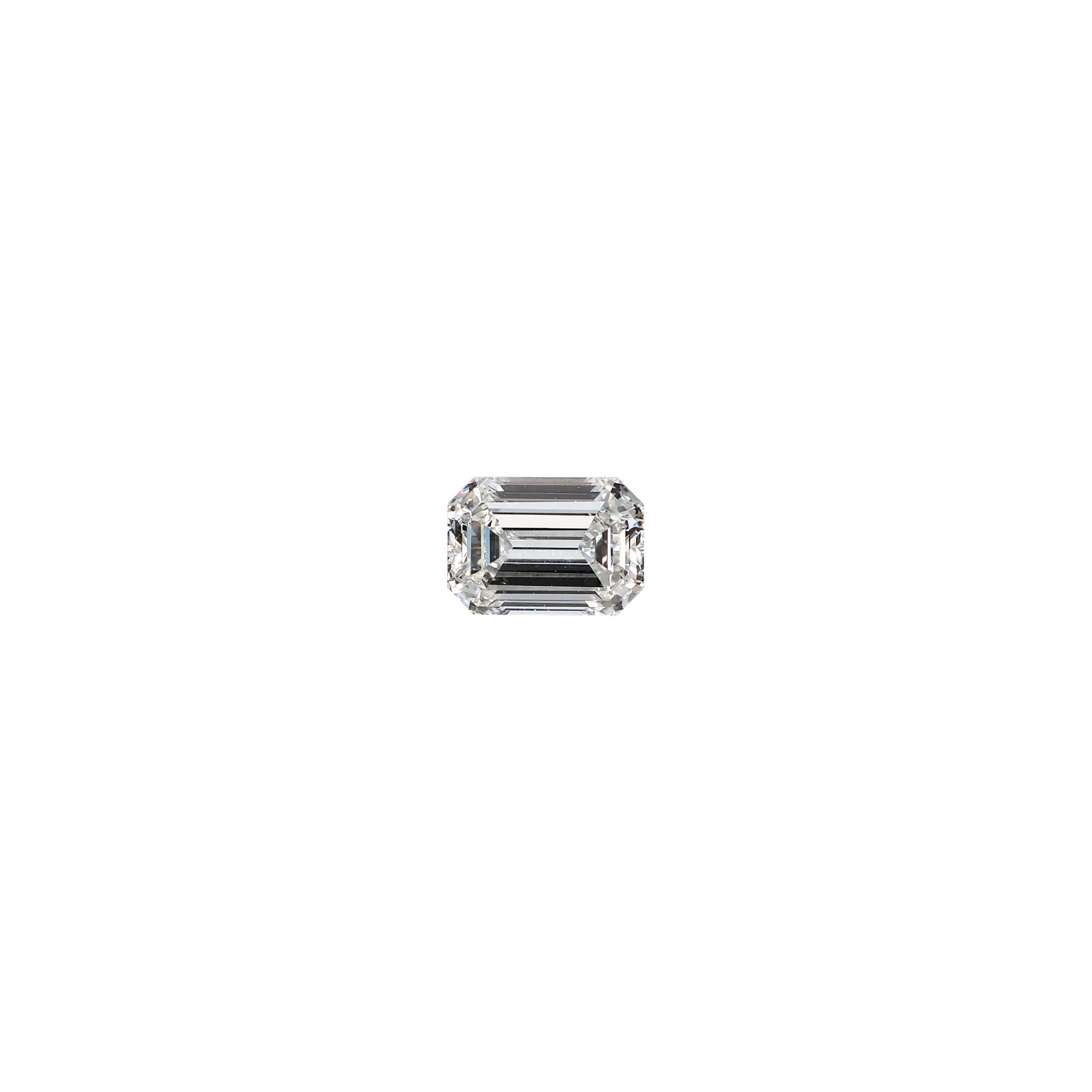 Emerald Cut .90 carat GIA certified diamond graded GVS1 on a white background
