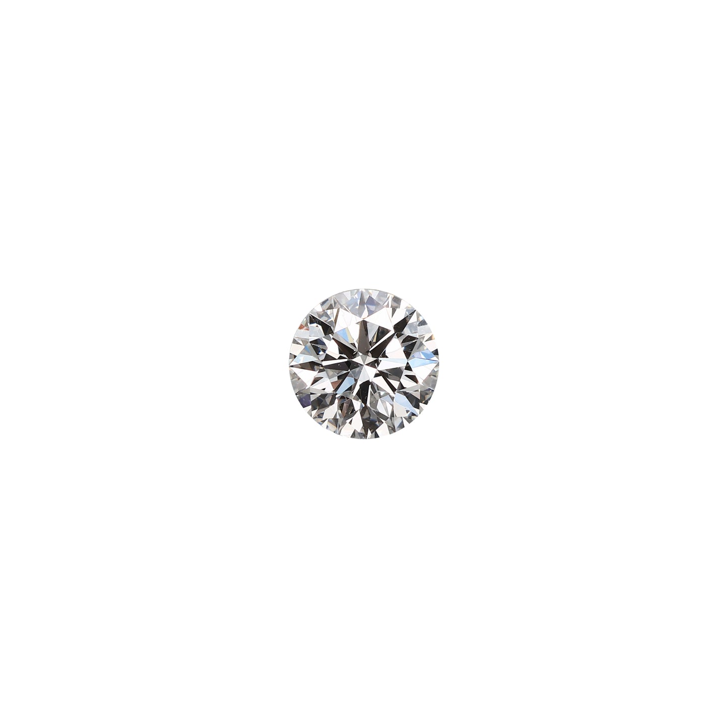 Round smyth triple excellent graded 1.55 carat diamond with F color and VS2 clarity on a white background