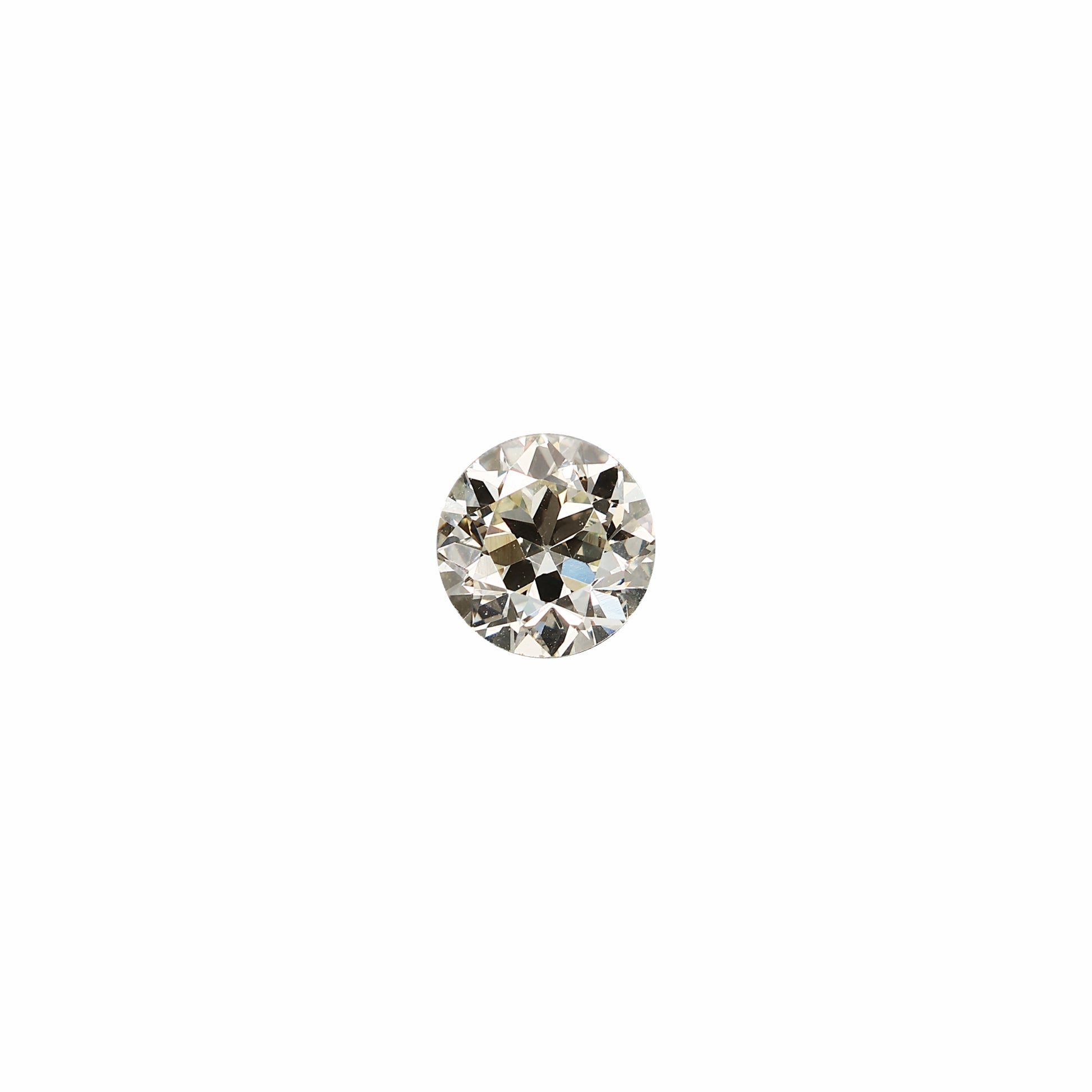 Old european 1.48 carat diamond graded MVS2 on a white background