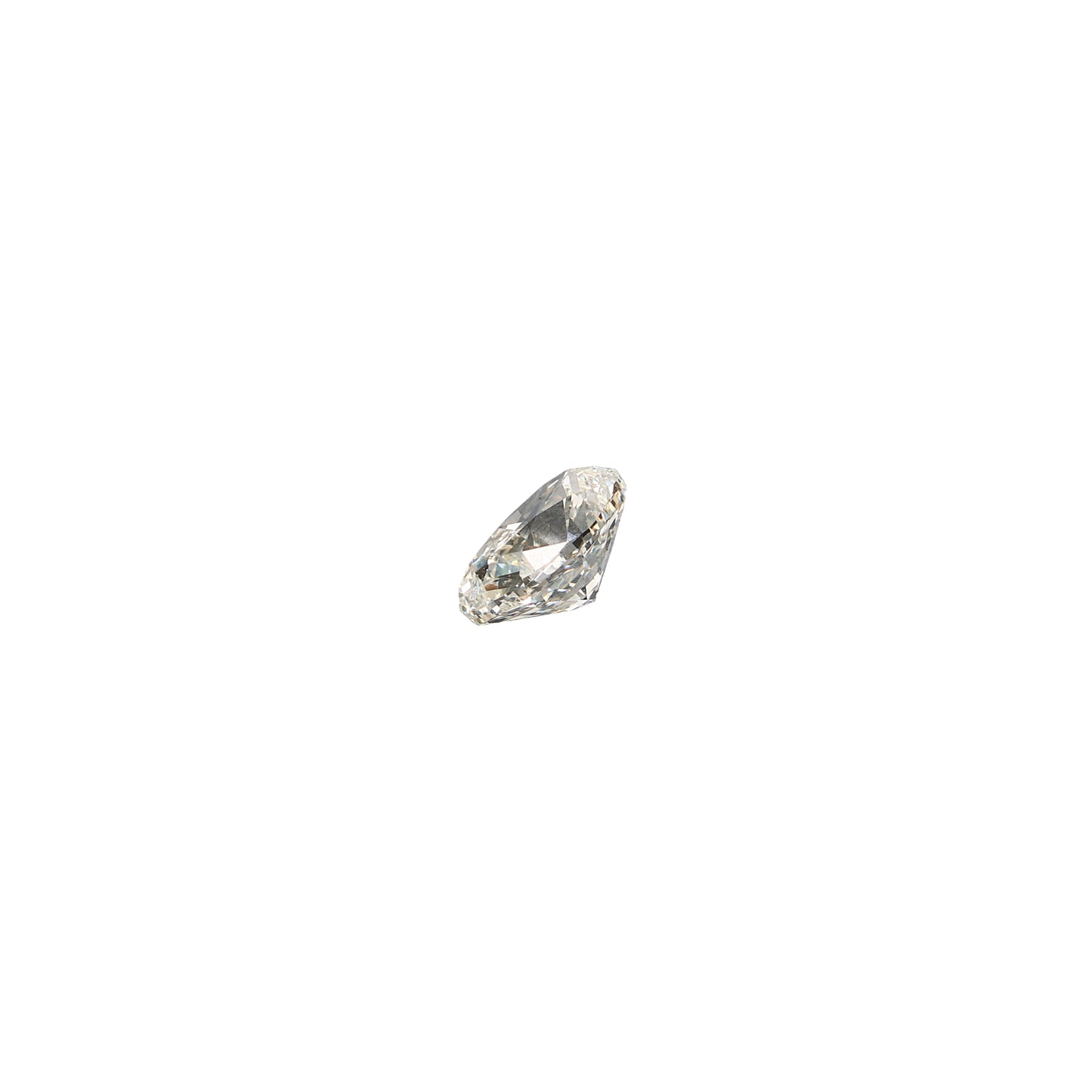 Oval 1.00 carat diamond graded KVS1 on a white background