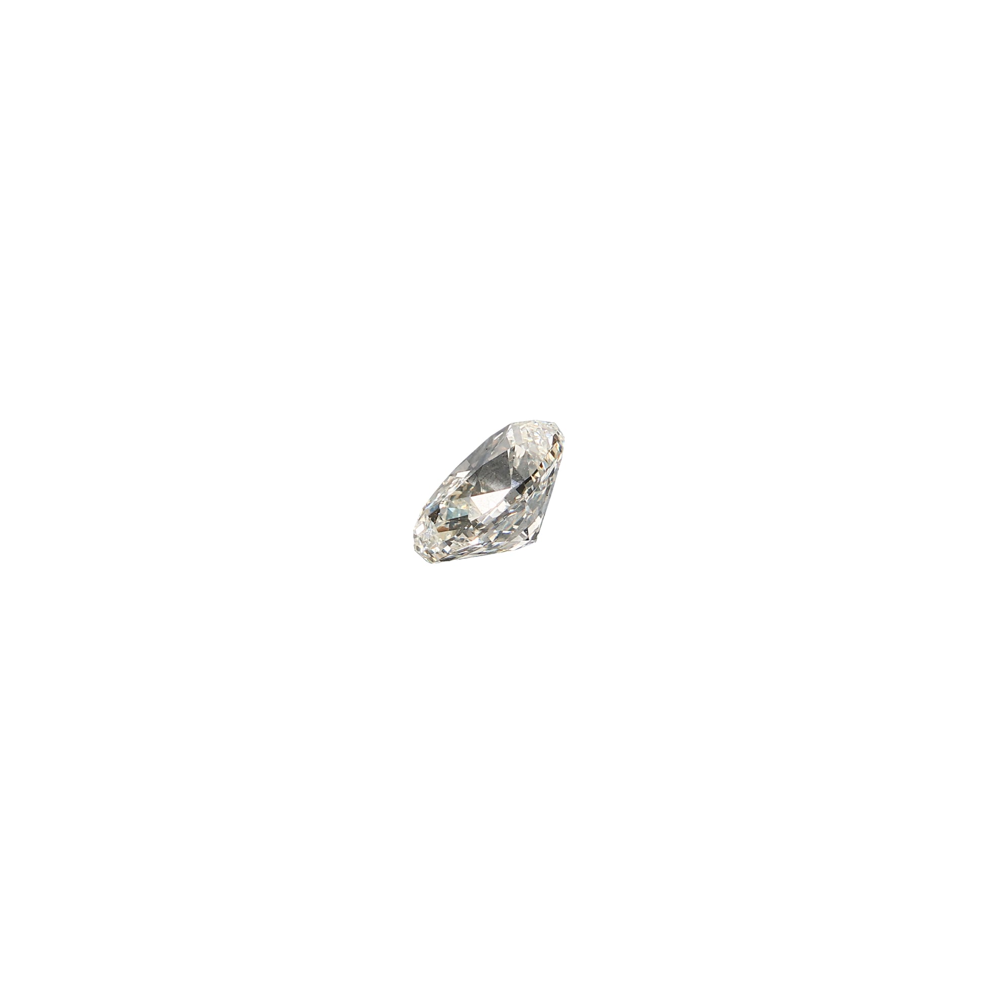 Oval 1.00 carat diamond graded KVS1 on a white background