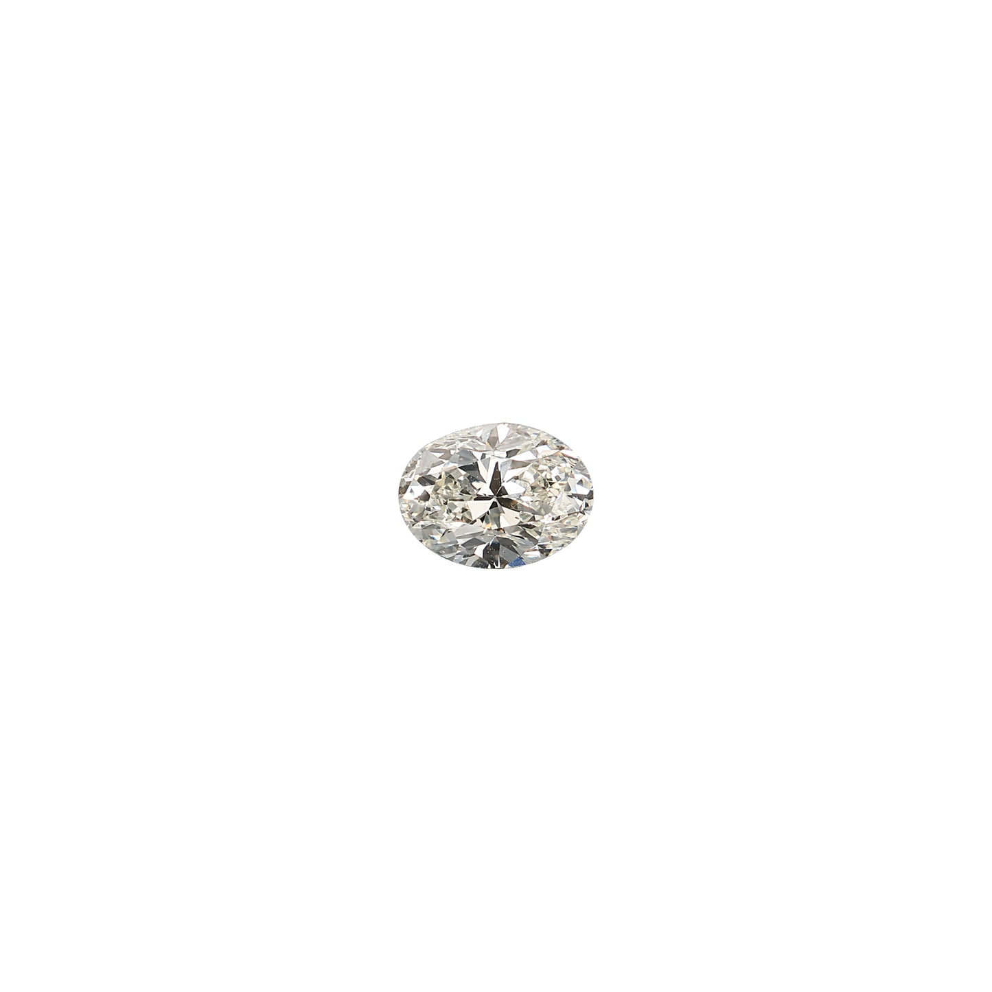 Oval 1.00 carat diamond graded KVS1 on a white background