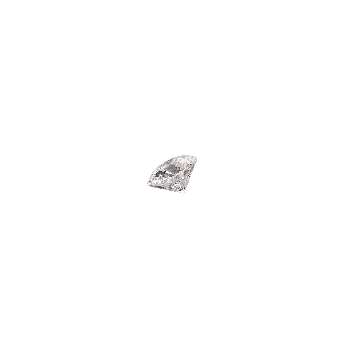 Round .61 carat modified diamond graded ESI2 on a white background