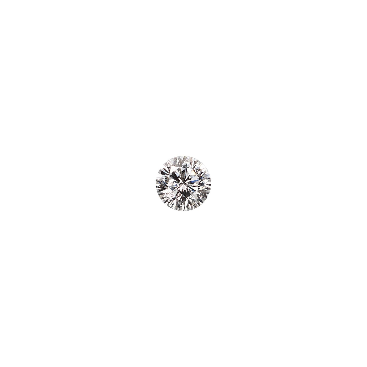 Round .61 carat modified diamond graded ESI2 on a white background