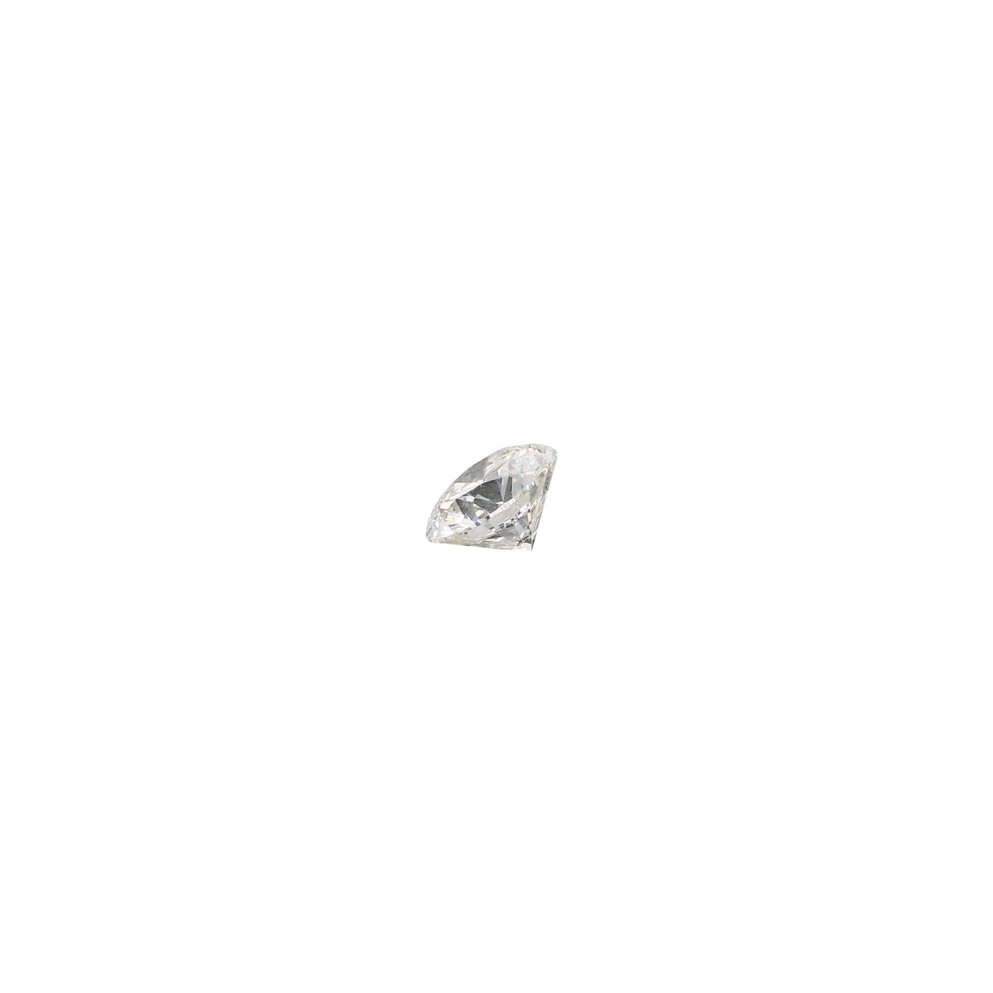 Round .56 carat triple excellent GIA certified diamond graded GSI1 on a white background