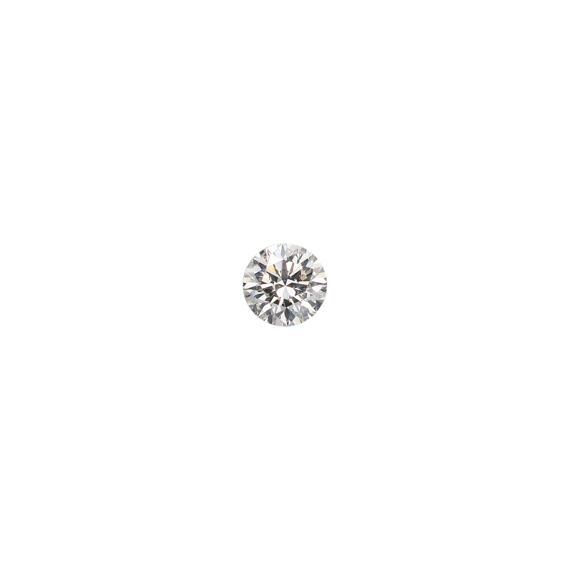 Round .56 carat triple excellent GIA certified diamond graded GSI1 on a white background
