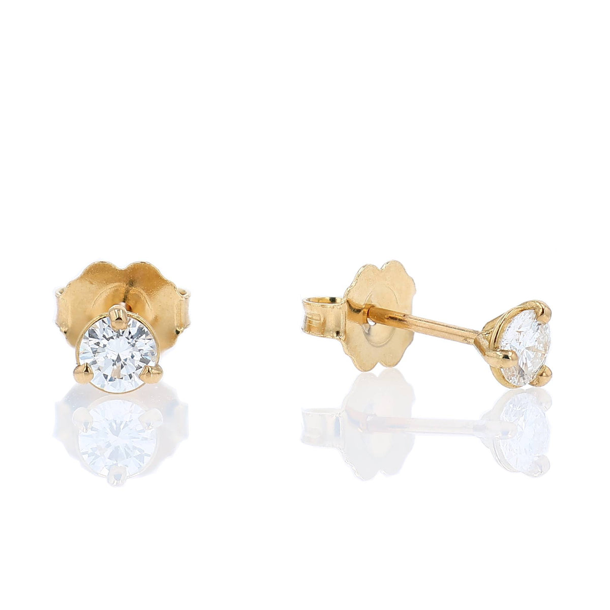 Estate 18k Yellow Gold 0.35ct Diamond Stud Earrings