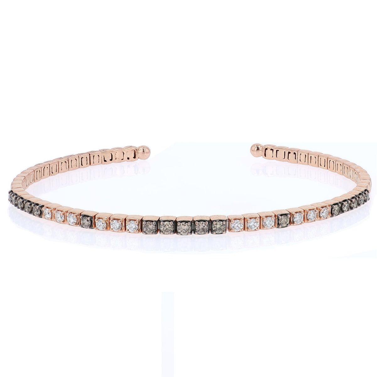 Estate Le Vian 14k Yellow Gold Brown Diamonds and Diamonds Cuff Bangle