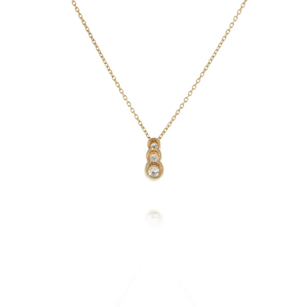 Estate 14k Yellow Gold Diamond Pendant Necklace