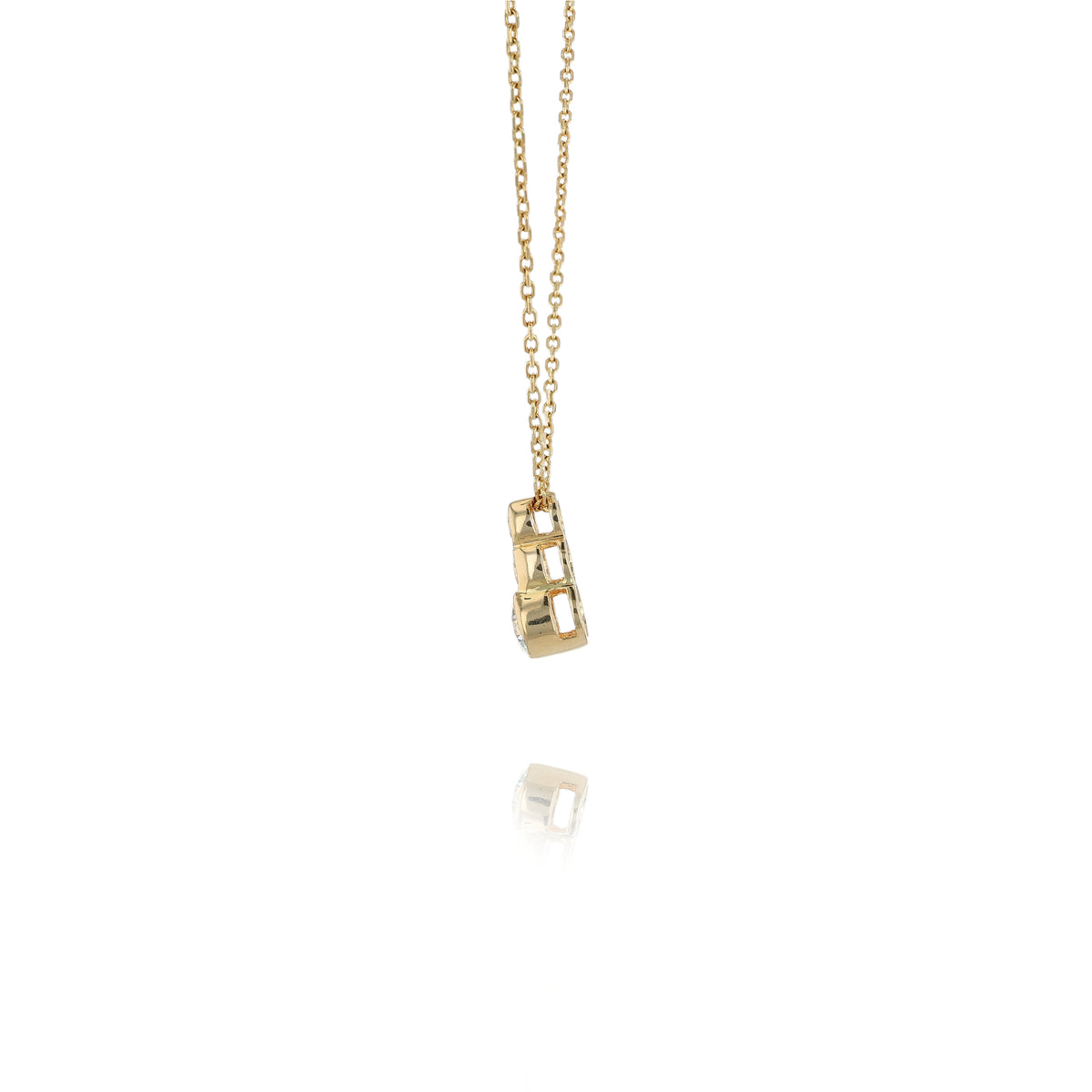 Estate 14k Yellow Gold Diamond Pendant Necklace