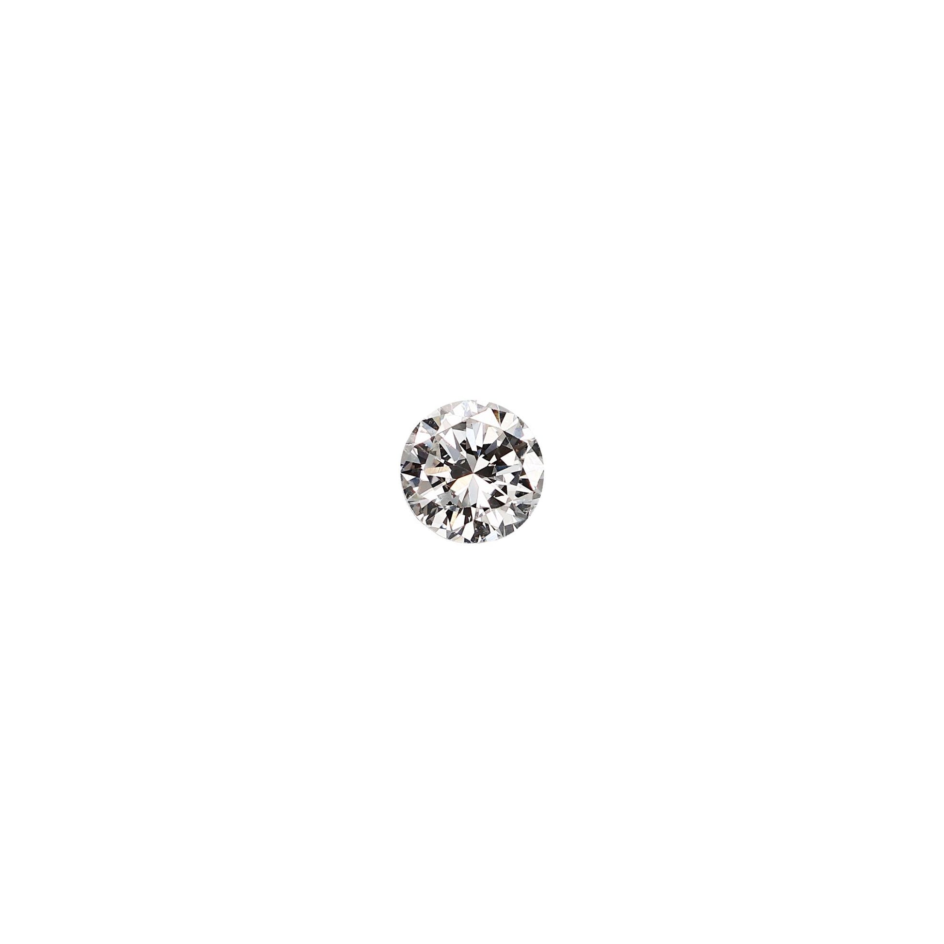 Round .63 carat diamond graded FSI1 on a white background