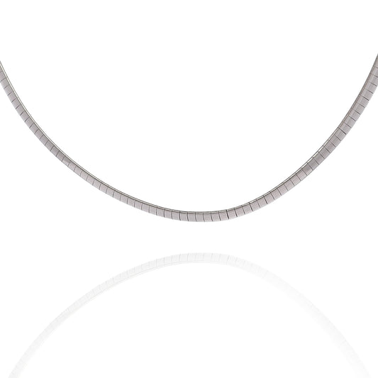 Estate 14 Karat White And Yellow Gold Reversible Omega Necklace