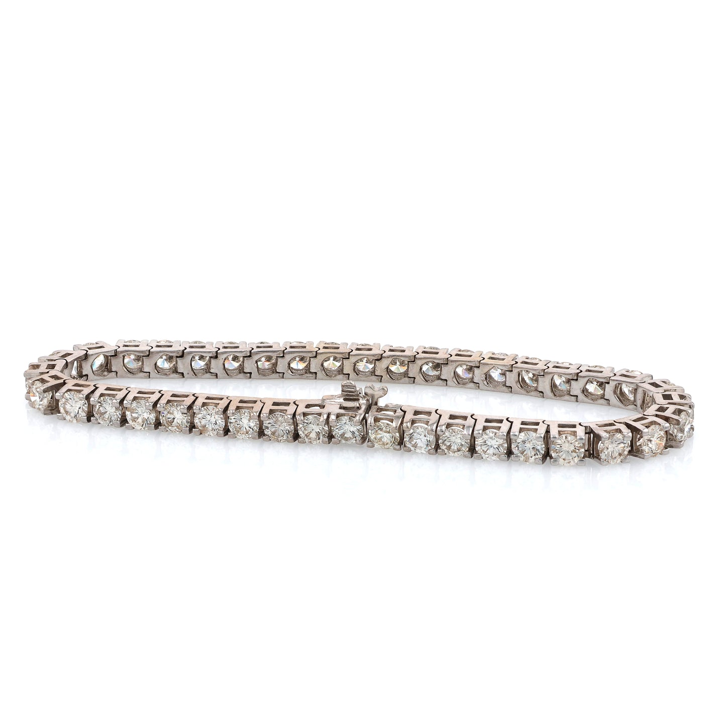 Estate 14 Karat White Gold Diamond Tennis Bracelet