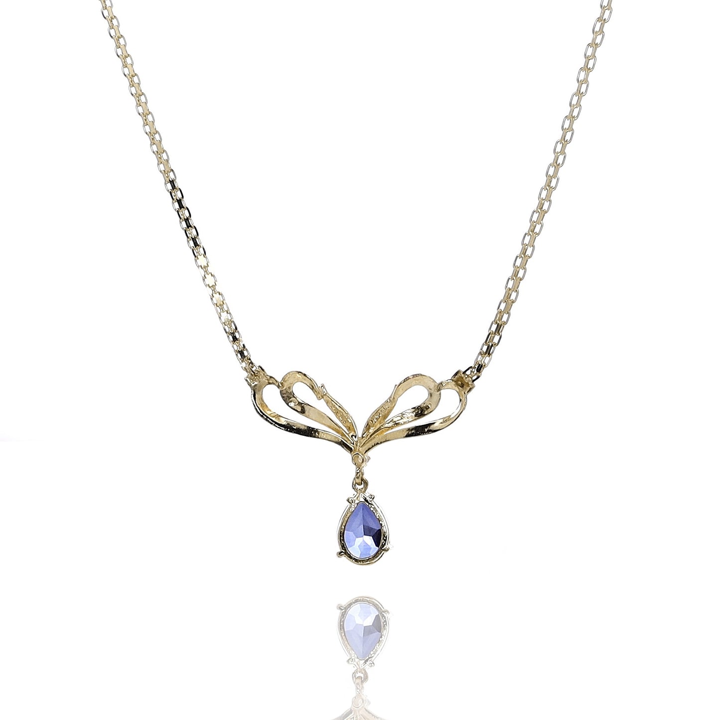 Estate 14k Yellow Gold 2.05ct Sapphire and Diamond Pendant
