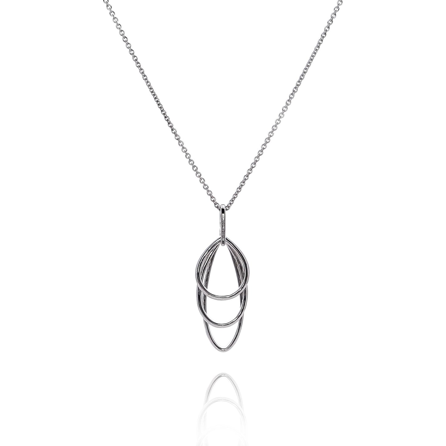 Estate 14k White Gold Triple Geometric Shape Diamond Pendant