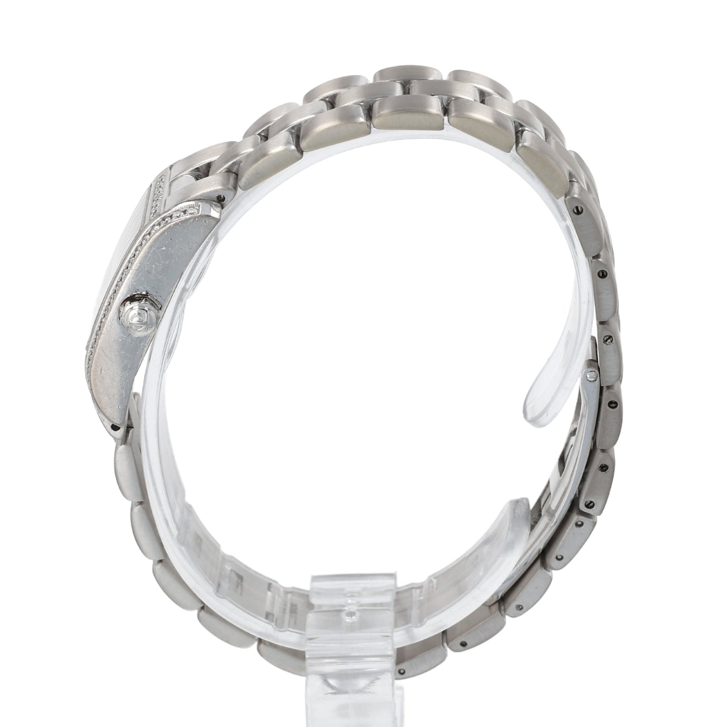 Estate Baume & Mercier 18k White Gold Ladies' Rectangular Mother of Pearl Diamond Dial Quartz 65501