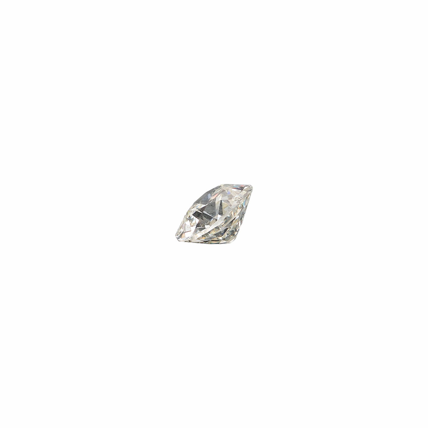 Old european 1.67 carat diamond graded KI1 on a white background