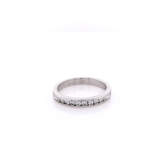 Estate 14 Karat White Gold Diamond Wedding Band