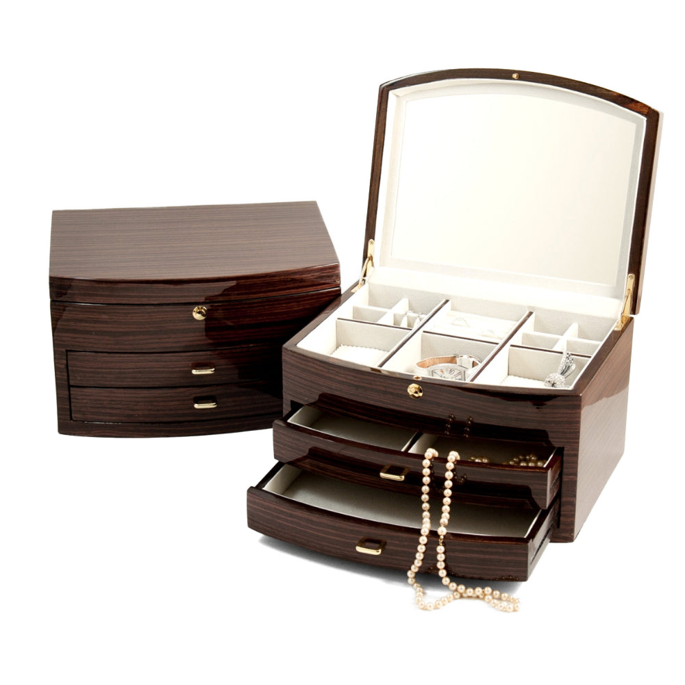 Bey/Berk Ebony Zebra Wood Jewelry Box (In-Store Only)