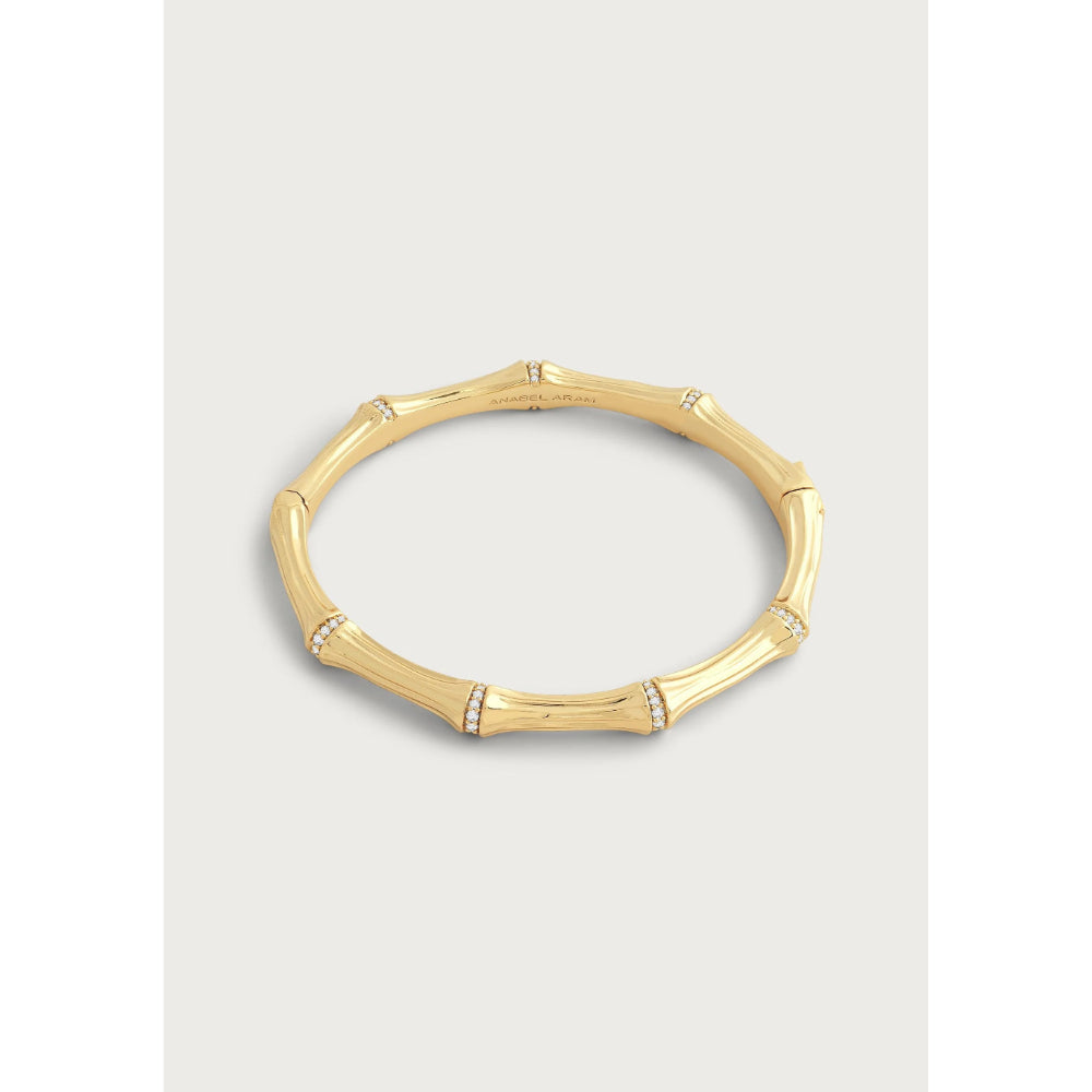 Anabel Aram Gold Bamboo Hinged Bangle