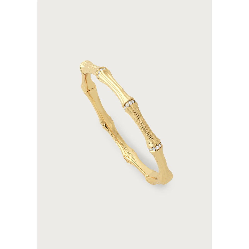 Anabel Aram Gold Bamboo Hinged Bangle