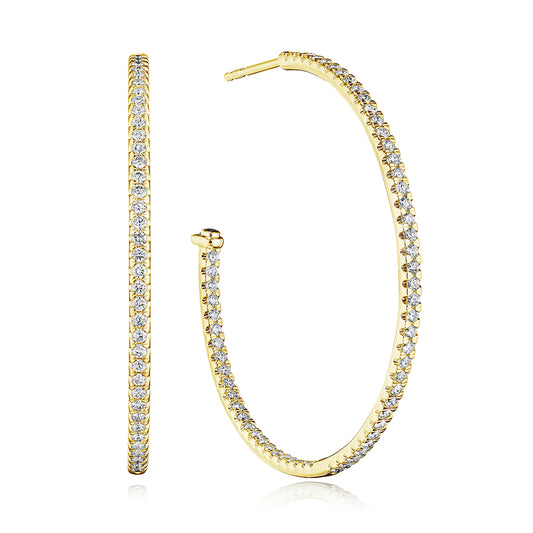Verragio 18k "Whimsy" Diamond Hoop Earrings, 40mm