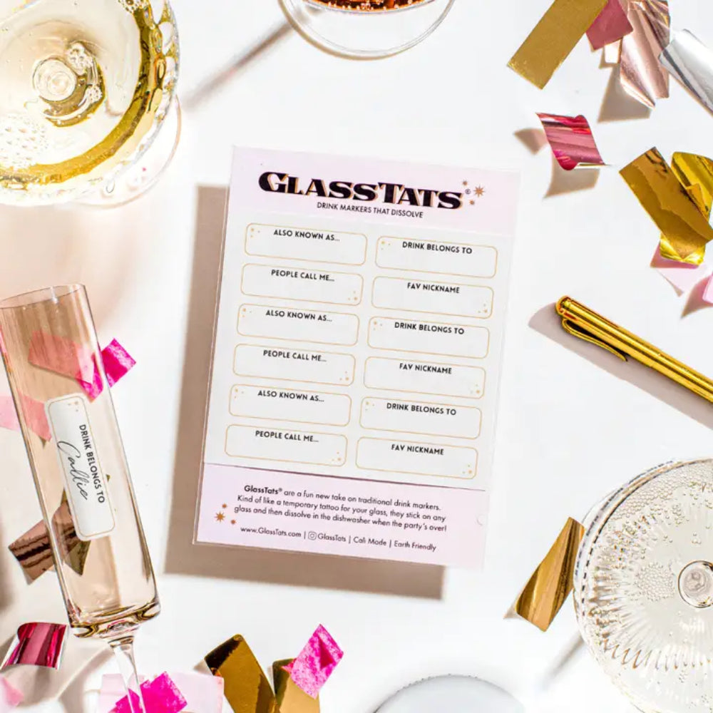 GlassTats Fill in the Blank Drink Markers