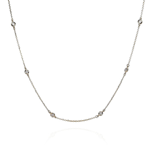 14k Yellow Gold 18" 0.35-0.49ct Diamonds By The Yard Necklace